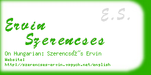 ervin szerencses business card